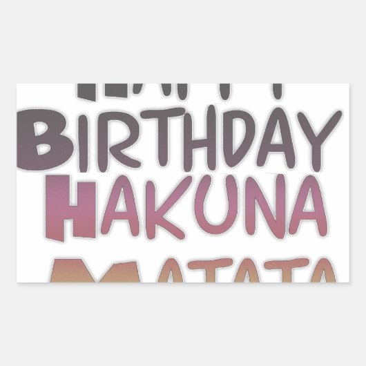 Happy Birthday Hakuna Matata Paars Inspir Rechthoekige Sticker (Voorkant)