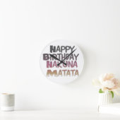 Happy Birthday Hakuna Matata Paars Inspir Ronde Klok (Huis)