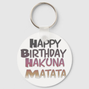 Happy Birthday Hakuna Matata Paars Inspir Sleutelhanger