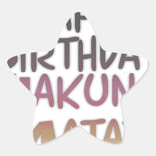  Happy Birthday Hakuna Matata Paars Inspir Ster Sticker (Voorkant)
