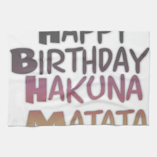 Happy Birthday Hakuna Matata Paars Inspir Theedoek