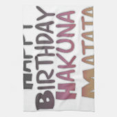 Happy Birthday Hakuna Matata Paars Inspir Theedoek (Verticaal)