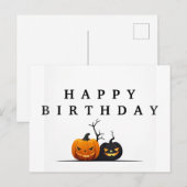 Happy birthday Halloween briefkaart (Voorkant / Achterkant)