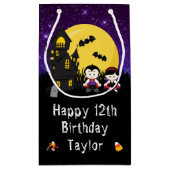 Happy Birthday Halloween Vampires Paars Klein Cadeauzakje (Achterkant)