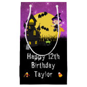 Happy Birthday Halloween Witch Paars Klein Cadeauzakje (Voorkant)