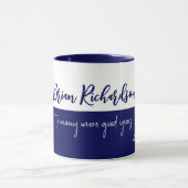 Happy Birthday halve marine halve witte mok (Midden)