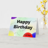 Happy Birthday Ham Radio Waves Kaart - Pas het aan (Gele Bloem)