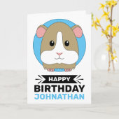 Happy Birthday Hamster gepersonaliseerd Kaart (Gele Bloem)