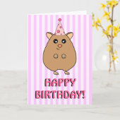 Happy Birthday Hamster Wenskaart Kaart (Gele Bloem)