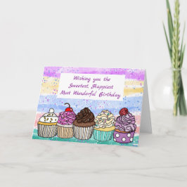 Happy Birthday | handgemaakte cupcakes Kaart