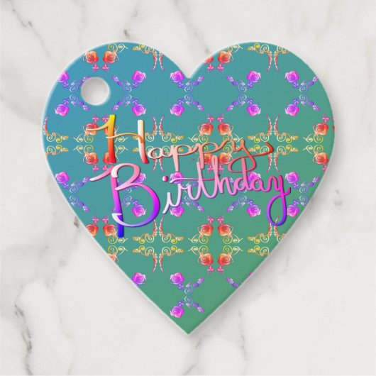 "Happy Birthday" Handgeschreven cadeauLabels Bedankjes Labels (Voorkant)