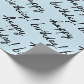 HAPPY BIRTHDAY Handlettering Pattern Black Blue Cadeaupapier (Hoek)