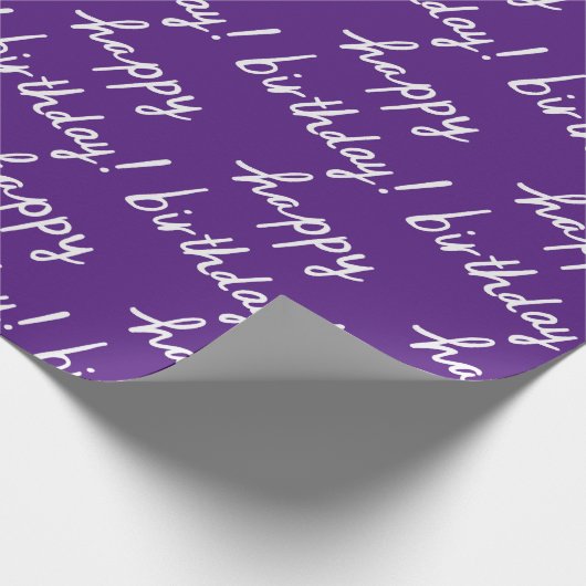 HAPPY BIRTHDAY Handlettering Pattern Paars Cadeaupapier (Hoek)