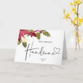 Happy Birthday Handsome kerstcadeau voor echtgenoo Kaart (Gele Bloem)