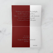 Happy Birthday Handsome Maroon & White Birthday Kaart (Binnen)