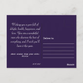 Happy Birthday Handsome Paars Birthday Briefkaart (Achterkant)