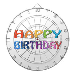 HAPPY BIRTHDAY - Happy 3D-achtig Colorful Gift Dartbord