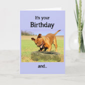 Happy Birthday Happy Dog Fun wil graag Kaart (Voorkant)