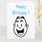 "HAPPY BIRTHDAY" HAPPY FACE KAART (Gele Bloem)