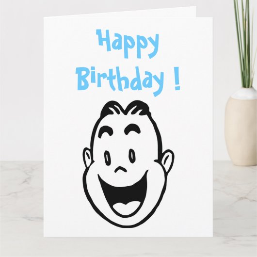 "HAPPY BIRTHDAY" HAPPY FACE KAART (Voorkant)