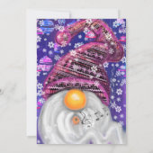 Happy Birthday - Happy Gnome in Paars Pet Zingen (Achterkant)