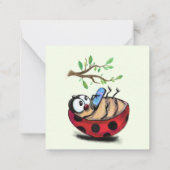 Happy Birthday - Happy Little Ladybug met telefoon Notitiekaartje (Achterkant)