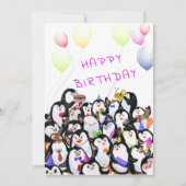 Happy Birthday - Happy Penguins Party-feestdag (Voorkant)