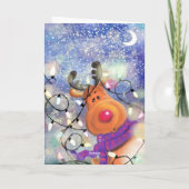 Happy Birthday - Happy Reindeer - Fun Kaart (Achterkant)