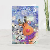 Happy Birthday - Happy Reindeer - Speciaal Kaart (Voorkant)