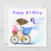 Happy Birthday - Happy Young Girl op een bord (Voorkant)