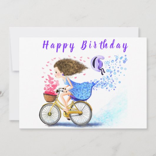 Happy Birthday - Happy Young Girl op een koekje -  (Voorkant)