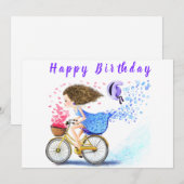 Happy Birthday - Happy Young Girl op een koekje - (Voorkant / Achterkant)