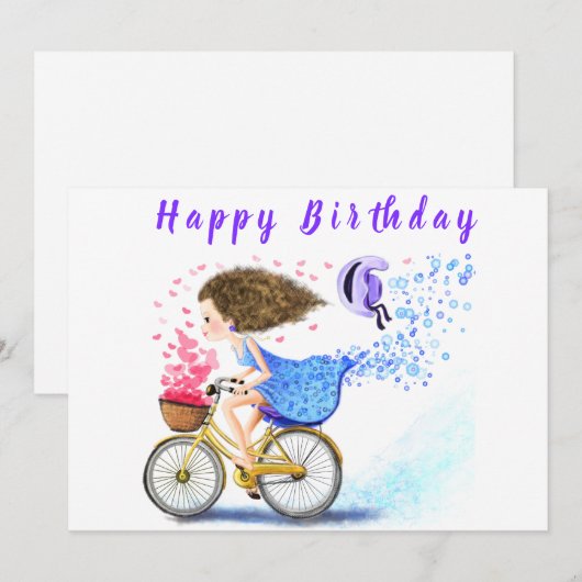 Happy Birthday - Happy Young Girl op een koekje - (Voorkant / Achterkant)