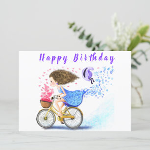 Happy Birthday - Happy Young Girl op een koekje -