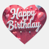 Happy Birthday Hart Sticker (Voorkant)