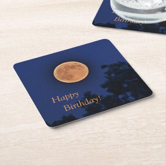 Happy Birthday Harvest Moon Kartonnen Onderzetters (Schuin)