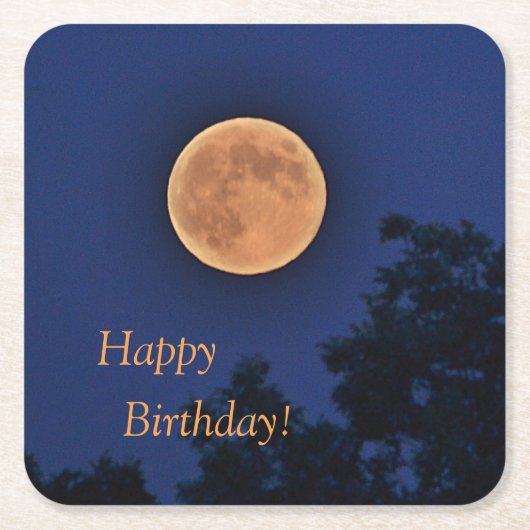 Happy Birthday Harvest Moon Kartonnen Onderzetters (Voorkant)