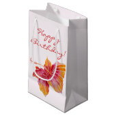 Happy Birthday | Hawaiian Hibiscus Flower Klein Cadeauzakje (Voorkant Gekanteld)
