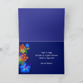Happy Birthday Hawaiian Hibiscus Flowers Kaart (Binnen)