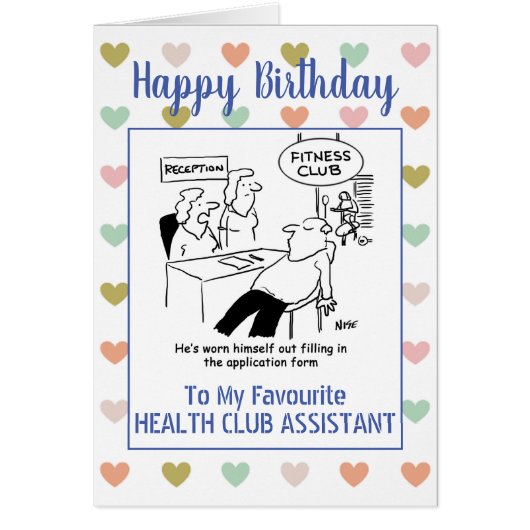 Happy Birthday Health Club Assistant (Voorkant)