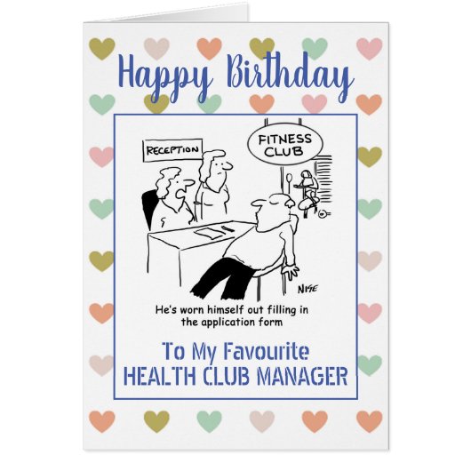 Happy Birthday Health Club Manager (Voorkant)