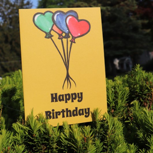Happy Birthday Heart Balloons Birthday Kaart