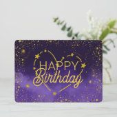 Happy Birthday Heart Constellation en Sterren Kaar Kaart (Staand voorkant)