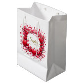 Happy Birthday Heart Frame , [Your Name]! (Custom) Medium Cadeauzakje (Voorkant Gekanteld)