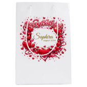 Happy Birthday Heart Frame , [Your Name]! (Custom) Medium Cadeauzakje (Voorkant)