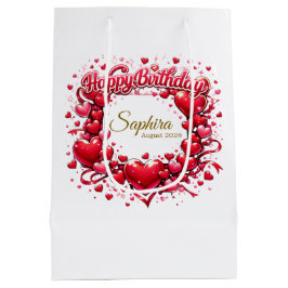 Happy Birthday Heart Frame , [Your Name]! (Custom) Medium Cadeauzakje