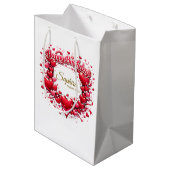 Happy Birthday Heart Frame , [Your Name]! (Custom) Medium Cadeauzakje (Achterkant Gekanteld)