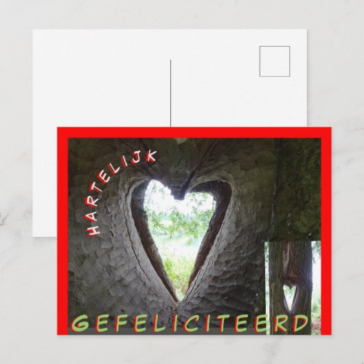 Happy Birthday Heart in Tree Briefkaart (Voorkant / Achterkant)
