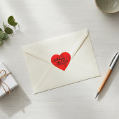 Happy Birthday Heart Red Sticker