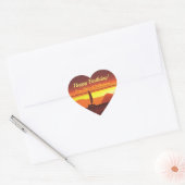 Happy Birthday Heart Sunset 1124 Hart Sticker (Envelop)